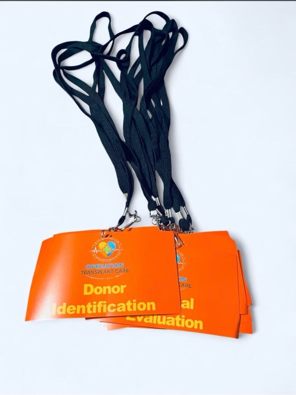 Donor Identification Badge with Black Lanyard - Orange
